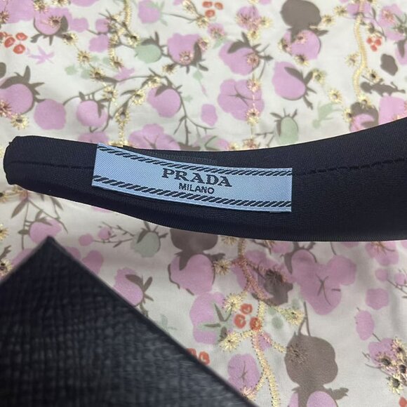 Prada Black Enamel-Logo Womens Headband - Picture 2 of 5